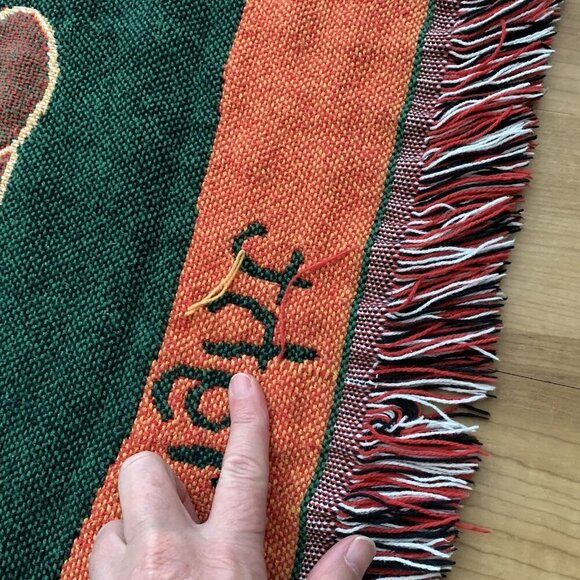 Vintage Disney Winnie Pooh Tapestry Throw Blanket C Is For Christmas 37” x 47” - Picture 14 of 14